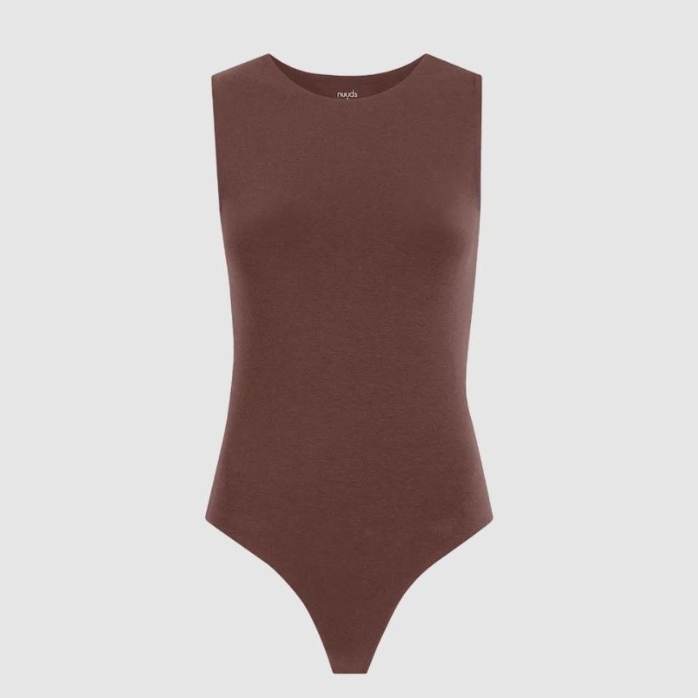 Nuuds Classic Crew Tank Bodysuit - Coffee color -Never Worn